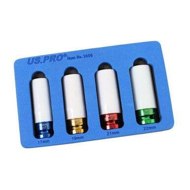 US PRO 4PC 1/2" DR Alloy Wheel Impact Sockets 17mm, 19mm, 21mm & 22mm 3856