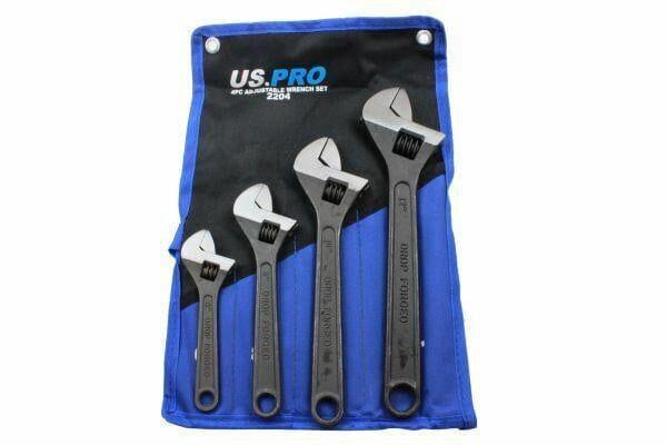 US PRO 4pc Adjustable Wrench / Shifting Spanner Set 6" 8" 10" 12" - 2204