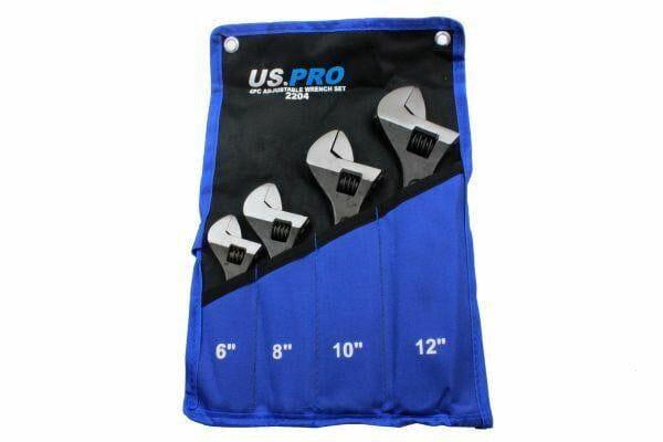 US PRO 4pc Adjustable Wrench / Shifting Spanner Set 6" 8" 10" 12" - 2204