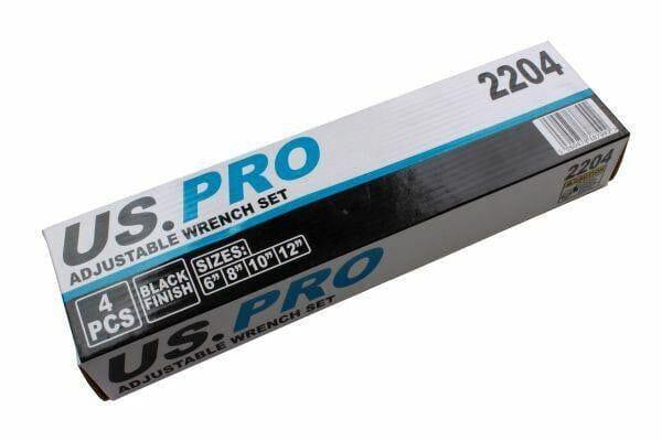 US PRO 4pc Adjustable Wrench / Shifting Spanner Set 6" 8" 10" 12" - 2204