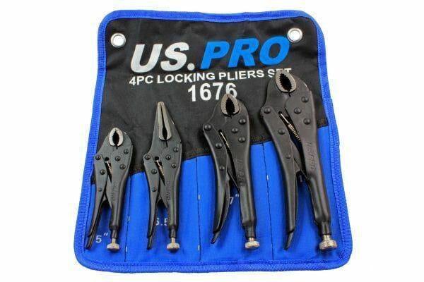 US PRO 4pc Locking Pliers Set 5" 6.5" 7" 10" Mole Vice Clamp 1676