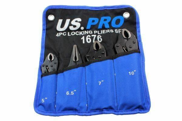 US PRO 4pc Locking Pliers Set 5" 6.5" 7" 10" Mole Vice Clamp 1676