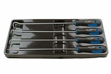 US PRO 4pc Long Pick And Hook Set Removal Tool Extra long Total Length 380mm 5036