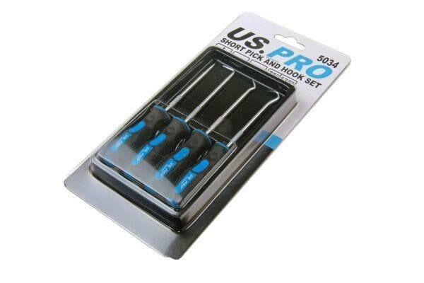 US PRO 4pc Short Mini Pick & Hook Set 5034