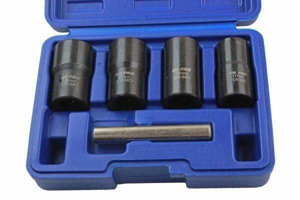 US PRO 5PC 1/2" DR Impact Twist Socket Set - Remove Rounded Nuts, Bolts & Studs 3238