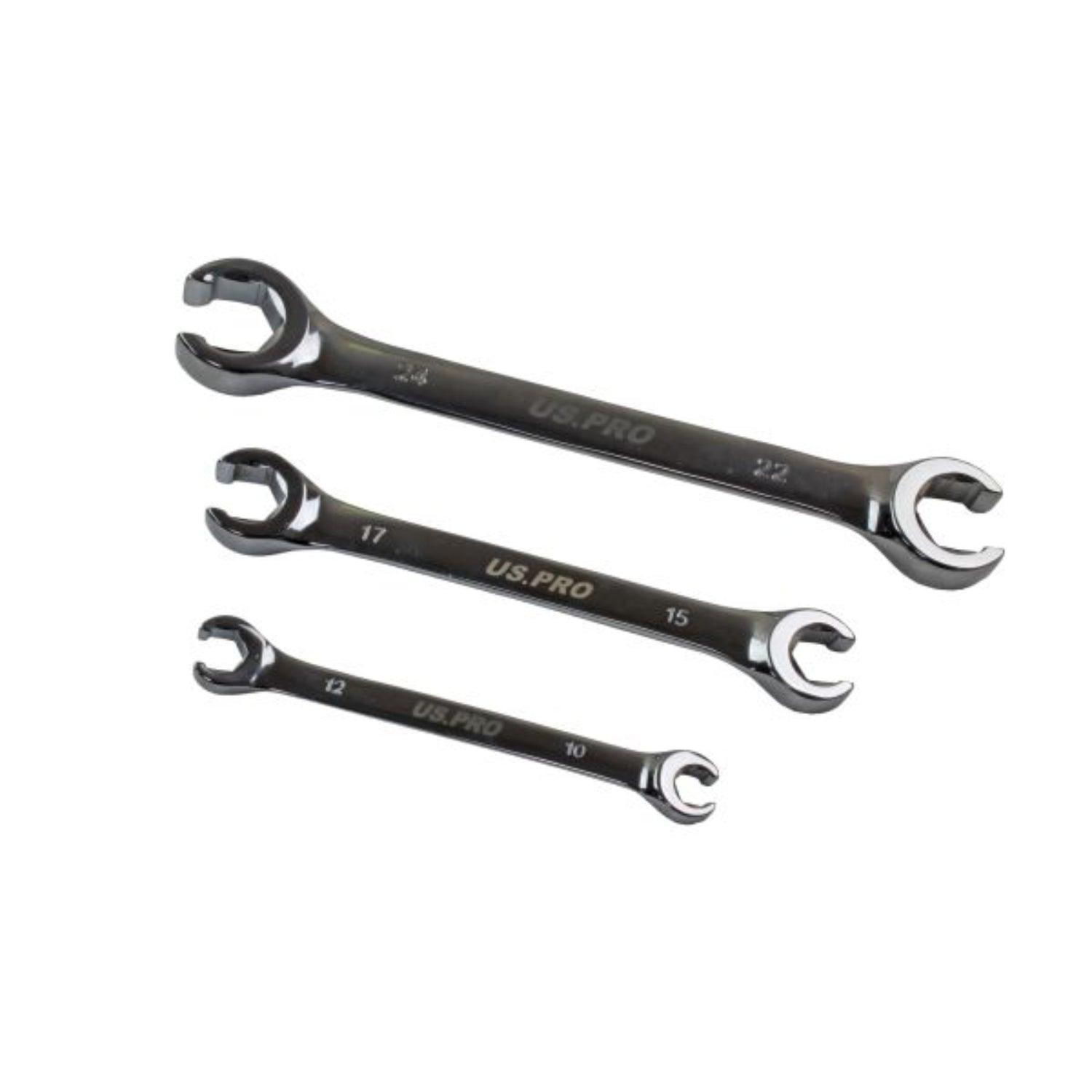 US PRO 6 Piece Metric 6 Point Flare Nut Spanner Wrench Set 8 - 24mm 2046