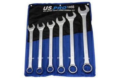 US PRO 6 piece Super Jumbo Combination Spanner Set Wrench 33-50mm 1866