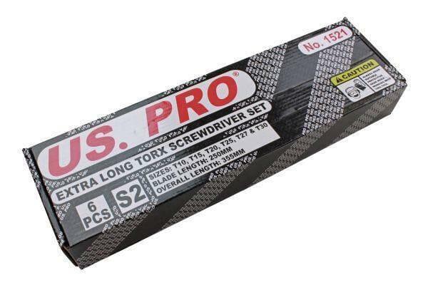 US PRO  6PC EXTRA LONG STAR TORX T10-T30 SCREWDRIVERS  B1521
