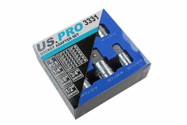 US PRO 6pc Socket Adaptor Set - Reducer Set - Step Up And Step Down 3331