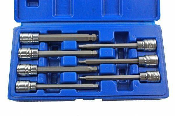US PRO 7pc 3/8"Dr Long Ball End Hex Bit Socket Set 3 - 10mm Allen Key 1499