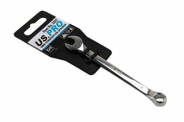 US PRO 8mm Combination Spanner Polished Chrome Vanadium 2207