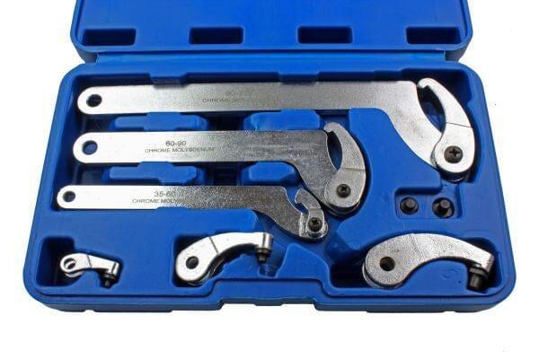 US PRO Adjustable Hook And Pin Wrench / Spanner / C Spanner 35 - 120mm 6pcs 6811