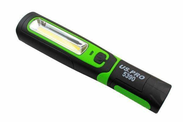 US PRO Cob Inspection Light & LED Torch Super Bright Rechargeable Magbender Body 5390