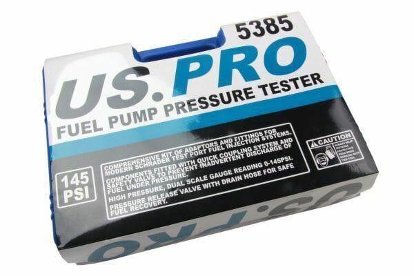 US PRO Fuel Pump Pressure Tester For Schrader Test Port Systems Petrol & Diesel 5385