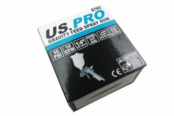 US PRO Gravity Feed Spray Gun 600ML PP Cup- 1.5MM Nozzle 8765