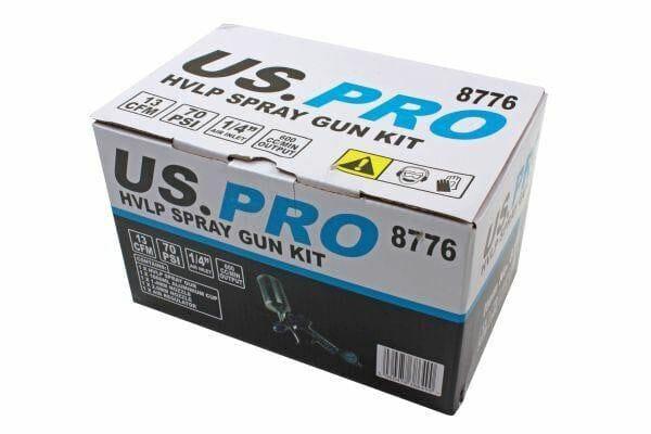 US PRO HVLP Spray Gun With Regulator & 2 Nozzels 1.4 & 2.0mm 1000ml Cup 8776