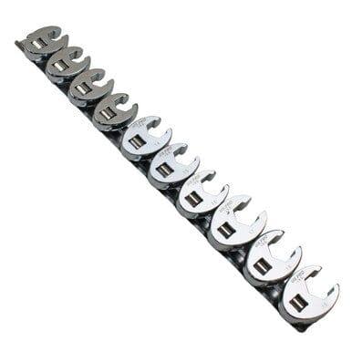 US PRO INDUSTRIAL 10pc Metric Crowfoot 3/8" Drive Spanner Socket Wrench 2054