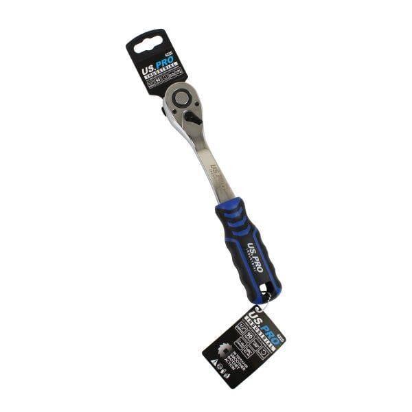 US PRO INDUSTRIAL 1/2" dr 90T Ratchet With Curved Handle With Grip 4220
