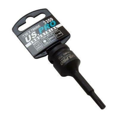 US PRO INDUSTRIAL 1/2" DR Impact Torx Bit Socket T30 X 78MM 3359