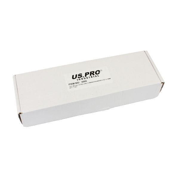 US PRO INDUSTRIAL 12pc Metric Extra Long Combination Spanners Wrench Set 8 - 19mm 3595