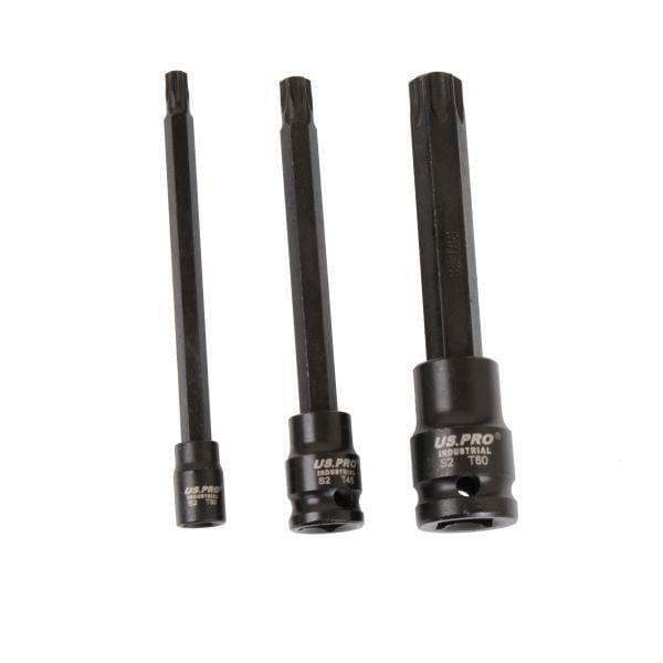 US PRO INDUSTRIAL 15pc Extra Long Impact Star Bit Socket Set T6 - T70 3736