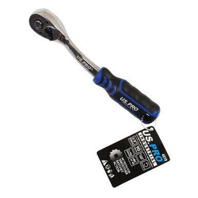 US PRO INDUSTRIAL 3/8" dr 90T Ratchet With Straight Handle With Grip 4219