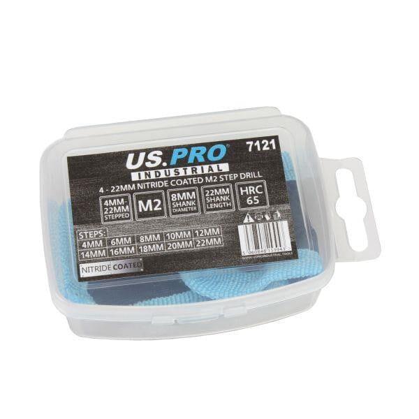 US PRO INDUSTRIAL 4 - 22mm Nitride Coated M2 Step Drill 7121
