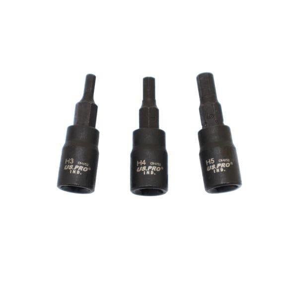 US PRO INDUSTRIAL 7PC 1/4" DR Impact Hex Allen Bit Socket Set H1.5 - H6 3967