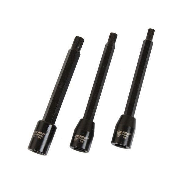 US PRO INDUSTRIAL 7PC 3/8" DR Extra Long Impact Spline Bit Socket Set M5 - M14 3684