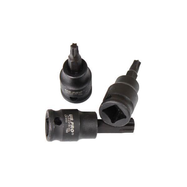 US PRO INDUSTRIAL 9pc 3/8” DR Impact Torx Star Bit Sockets Set T20 - T60 3955