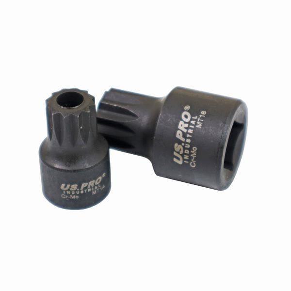 US PRO INDUSTRIAL 9PC Stubby Impact XZN Spline Bit Socket Set M4 - M18 3968