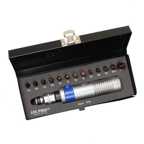 US PRO Industrial Impact Driver Set 14pc With S2 Bits 1/2" Square DR Hex Chuck 2292