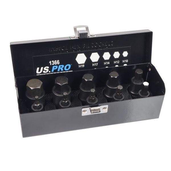 US PRO INDUSTRIAL Impact Hex Bit Socket Set 1/2" Impact Allen Keys H4 - H19 1366