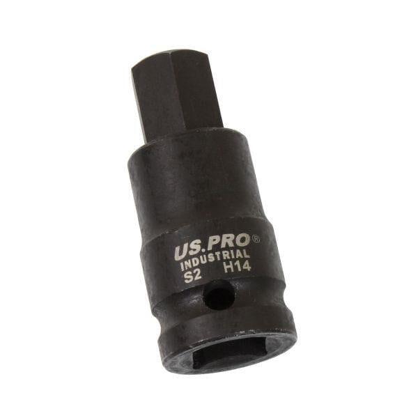 US PRO INDUSTRIAL M14 X 55MM 1/2" DR Impact Hex Allen Bit Socket 3854