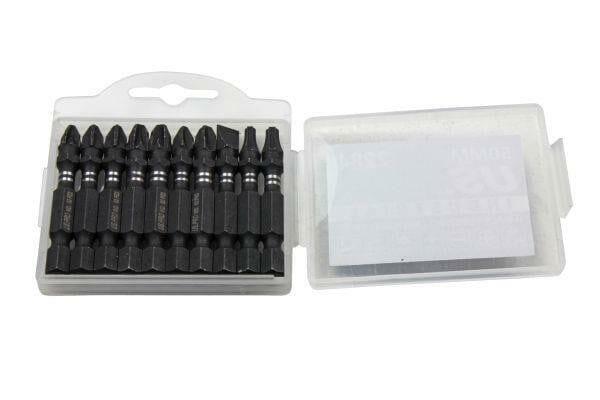 US PRO INDUSTRIAL Pack Of 10 Mixed 50MM Impact Torsion Screwdriver Bits 2284