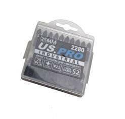 US PRO INDUSTRIAL Pack Of 20 PZ2 25MM Impact Torsion Screwdriver Bits 2280