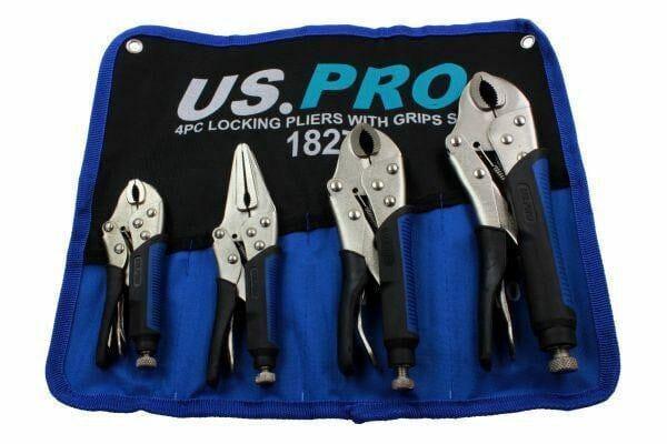 US PRO Locking Pliers 4pc Mole Grips Adjustable Wrench Vice Grips Pliers 1827