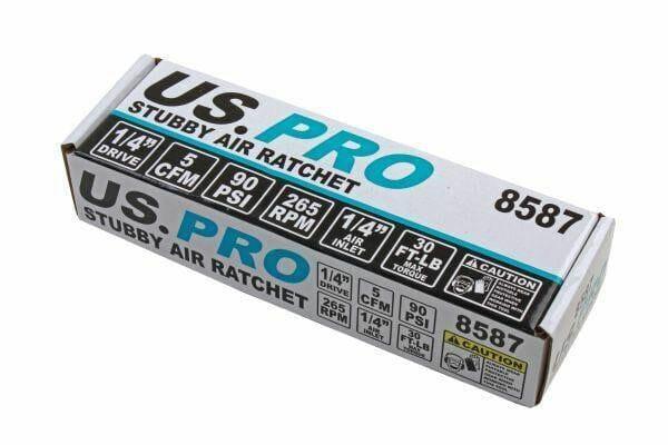 US PRO Stubby 1/4"dr Air Ratchet 8587