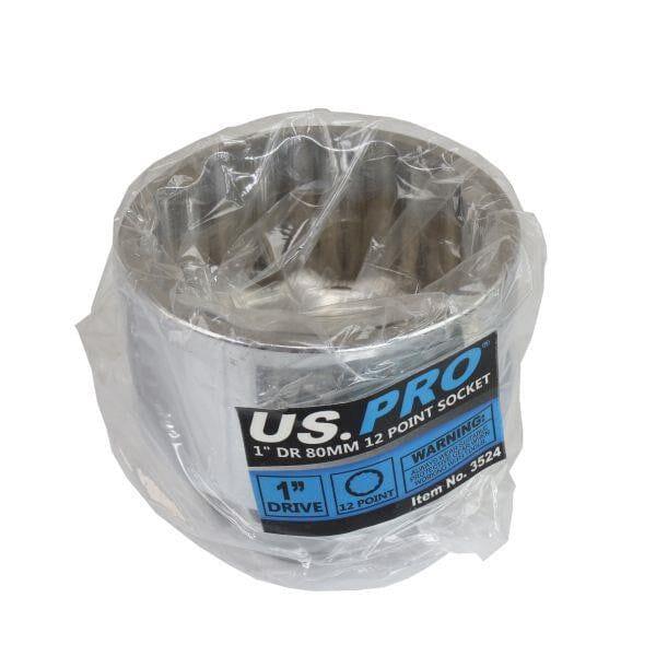 US PRO Tools 1" Dr 12pt 80mm Socket Truck, Trailer, Lorry Hub Nut etc 3524