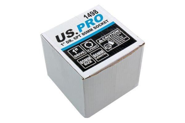 US PRO Tools 1" DR 6 Point 80mm Shallow Socket 1498