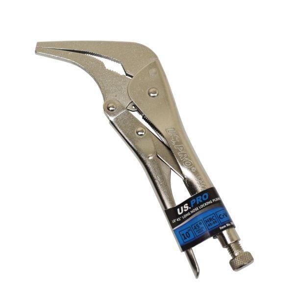 US PRO Tools 10 Inch 45° Long Nose Locking Pliers Mole Grips 5892
