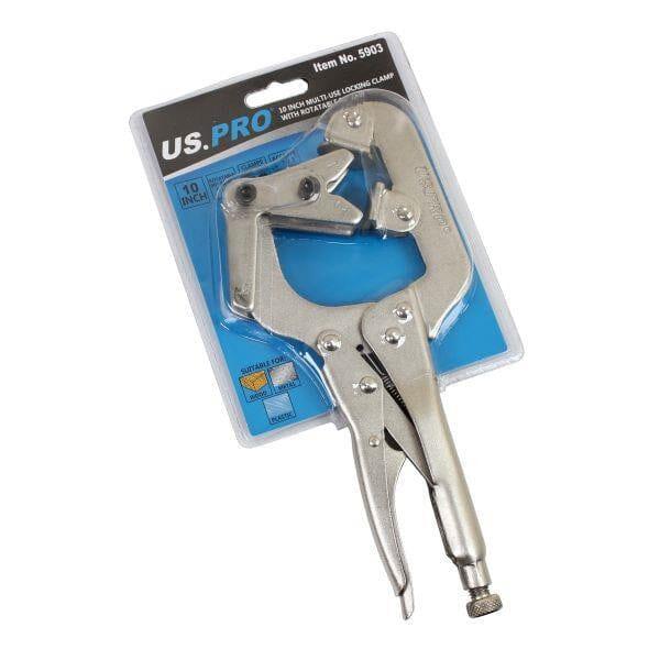 US PRO Tools 10" Multi-use Locking Clamp With 2 Size Rotatable 90° Jaw mole 5903