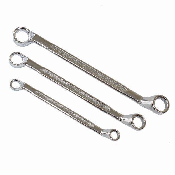 US PRO Tools 10 Piece Double Offset Ring Spanner Set 6 - 27mm 75DEG Non-slip 3527
