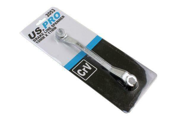 US PRO Tools 10mm x 11mm Brake Line Spanner 180mm Long 2053