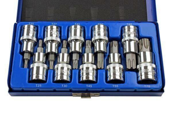 US PRO Tools 10PC 1/2” Dr Torx Bit Socket Set T20 - T70 3413