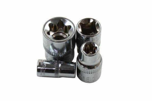 US PRO Tools 10PC 1/4" & 3/8" Dr E Torx Sockets On Rail E4 - E18 2221