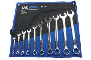 US PRO Tools 10PC Whitworth Combination  Spanner Set 1/8" - 11/16" 3239