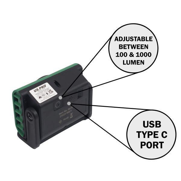 US PRO Tools 10w Rechargeable Magnetic Flood Light - 1000 Lumen 5476