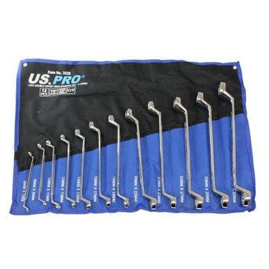 US PRO Tools 12 Piece Double Offset Ring Spanner Set 6 - 32mm 75DEG 3526