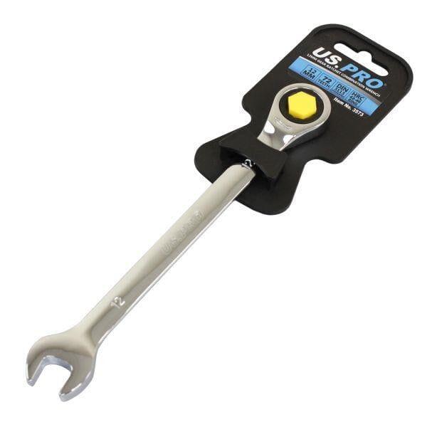 US PRO Tools 12mm Ratchet Spanner Wrench 72 Teeth Open & Ring End Wrench 3573